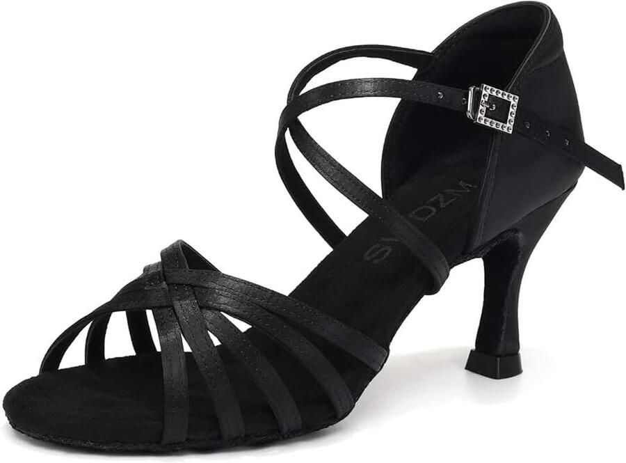 Dansschoenen voor dames met open teen Sateen bovenkant onderzool hek van slijtagebestendig boogsteuning ideaal voor de danspraktijk