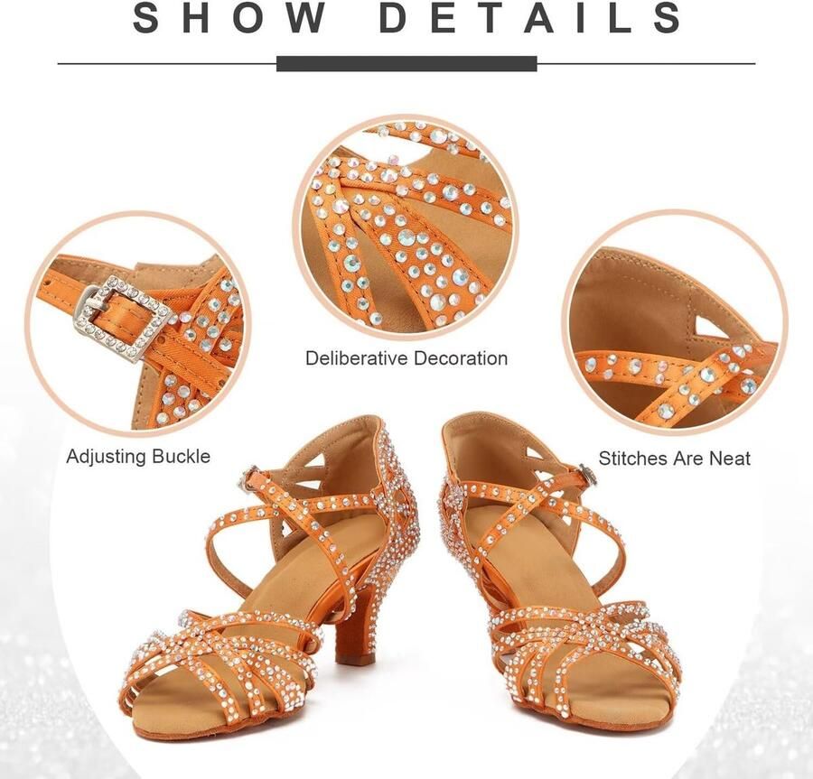 Dansschoenen voor dames met strass open teen dansschoenen latina salsa dansen latijnsaus dansschoenen interpretatieschoenen