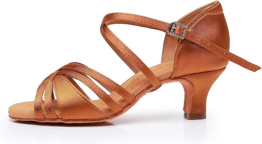 Dansschoenen voor Vrouwen Nieuwe Klassieke Stijlen Salsa Ballroom Prestatieschoenen Professionele Oefen Dansschoenen hak bruin 43EU