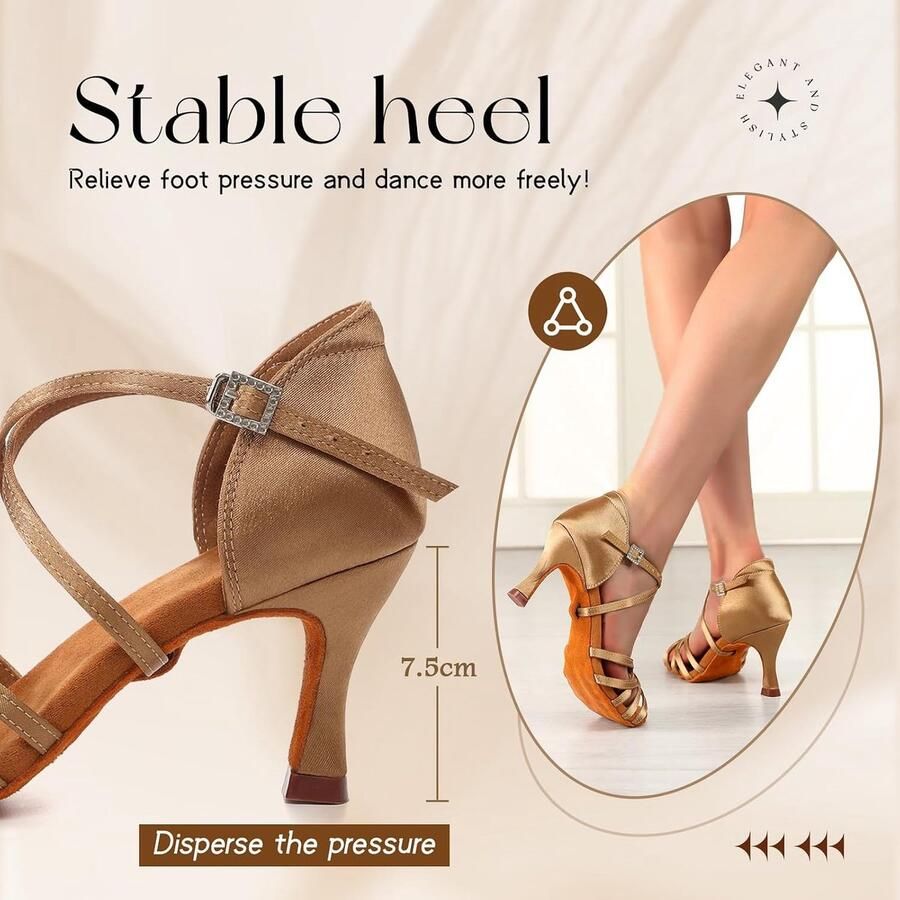 Dansschoenen voor dames professioneel salsa bachata satijn dansschoenen hak