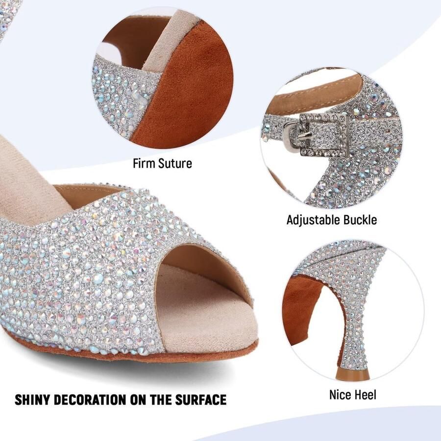 Dansschoenen Satijn Salsa Woonkamer Bruiloft Dansschoenen voor Sociale Beginner Salsa Avond Latijnse Dans