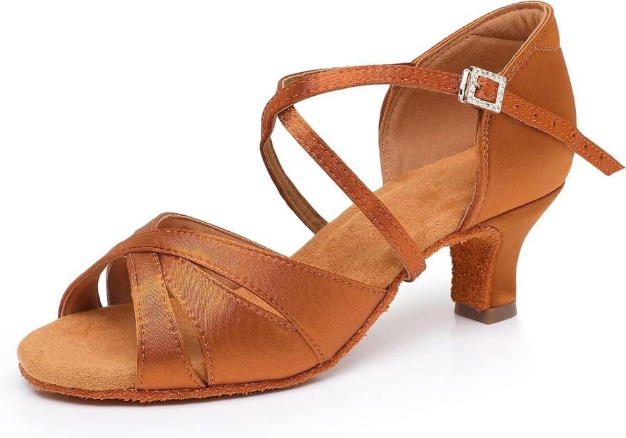 Dansschoenen voor dames zachte zool rhinestone gesp perfect voor salsa ShopVlot