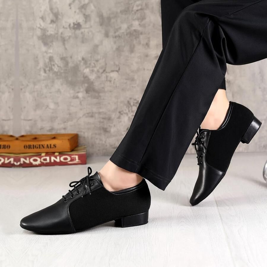 Dansschoenen voor Mannen Veters Omhoog Salsa Tango Dans Schoenen Mannen Ballroom Praktijk