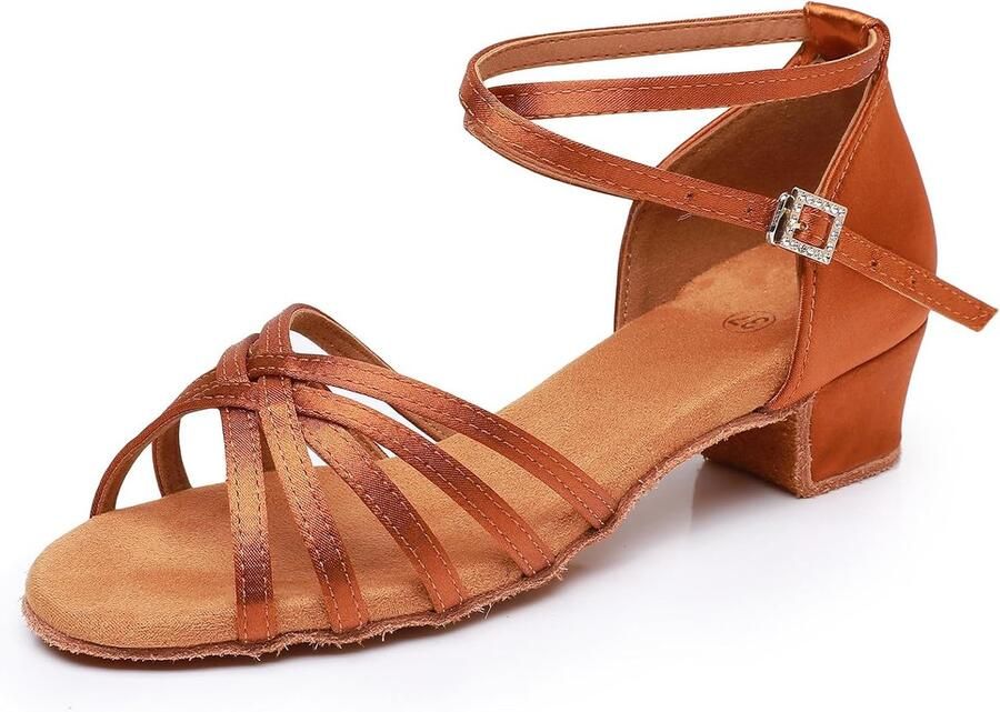 Dansschoenen voor meisjes 13.5 UK bruin latin stijl ideaal voor salsa en tango ShopVlot