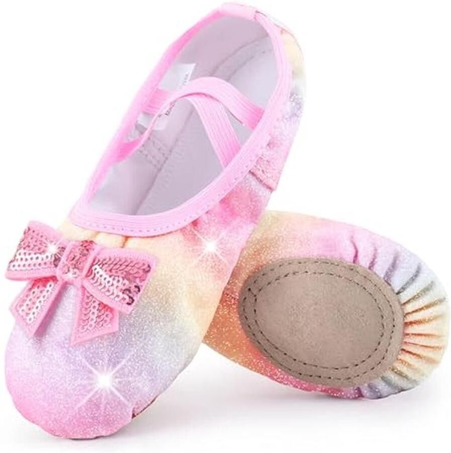 Dansschoenen voor Meisjes Leer Ballet en Gymnastiekschoenen