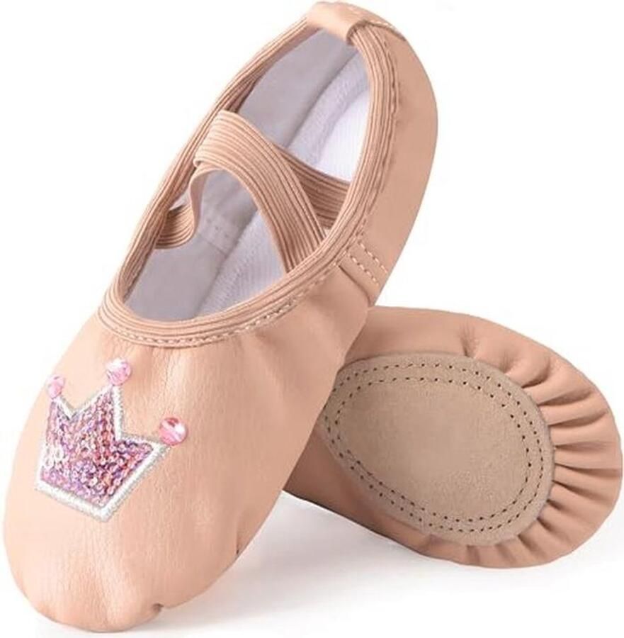 Dansschoenen voor Meisjes Leer Ballet- en Gymnastiekschoenen