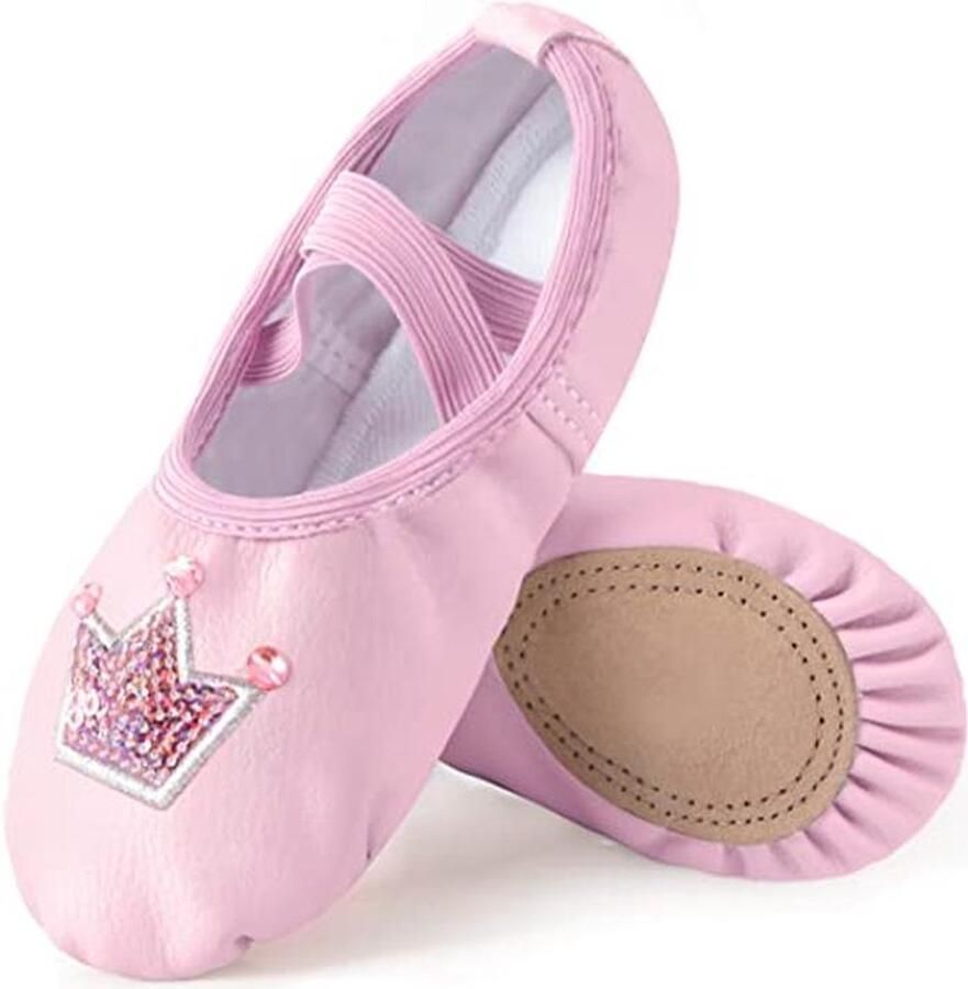 Dansschoenen voor Meisjes Leer Ballet- en Gymnastiekschoenen
