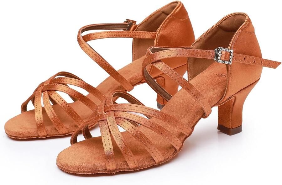 Dansschoenen voor Vrouwen Ballroom Party Salsa Dance Praktijk Prestaties Schoenen Zwart 5 Hak