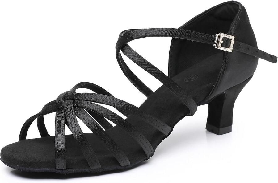 Dansschoenen voor Vrouwen Ballroom Party Salsa Dance Praktijk Prestaties Schoenen Zwart 5 Hak