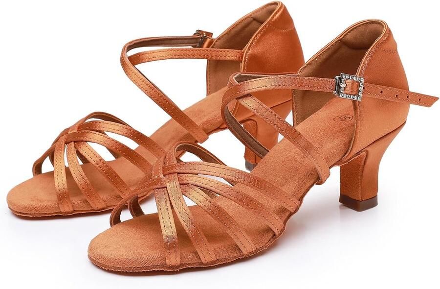 Dansschoenen voor Vrouwen Ballroom Party Salsa Dance Praktijk Prestaties Schoenen Zwart 5 Hak