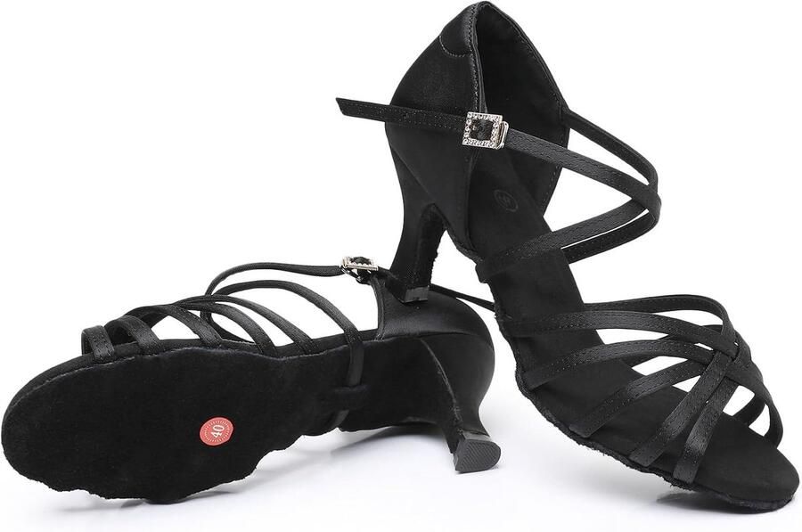 Dansschoenen voor Vrouwen Ballroom Party Salsa Dance Praktijk Prestaties Schoenen Zwart 5 Hak
