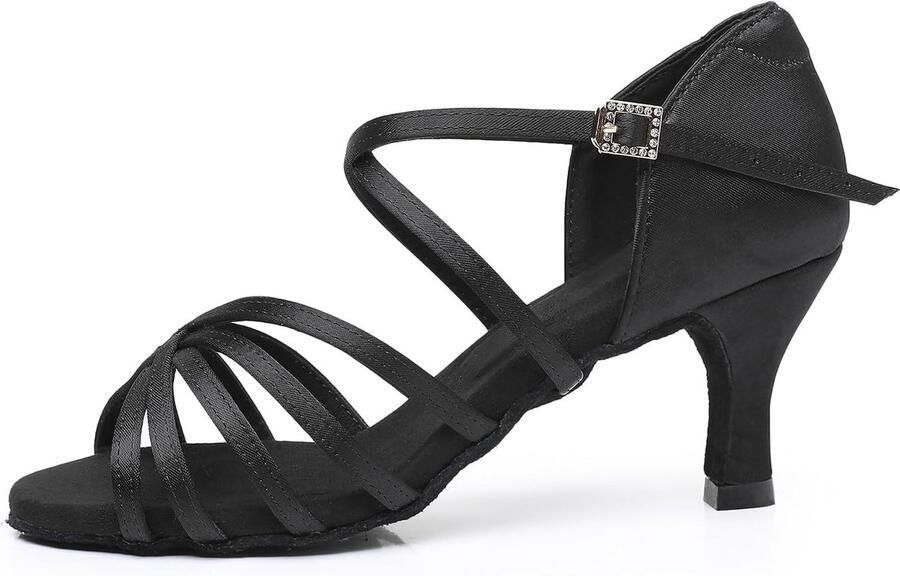 Dansschoenen voor Vrouwen Ballroom Party Salsa Dance Praktijk Prestaties Schoenen Zwart 5 Hak
