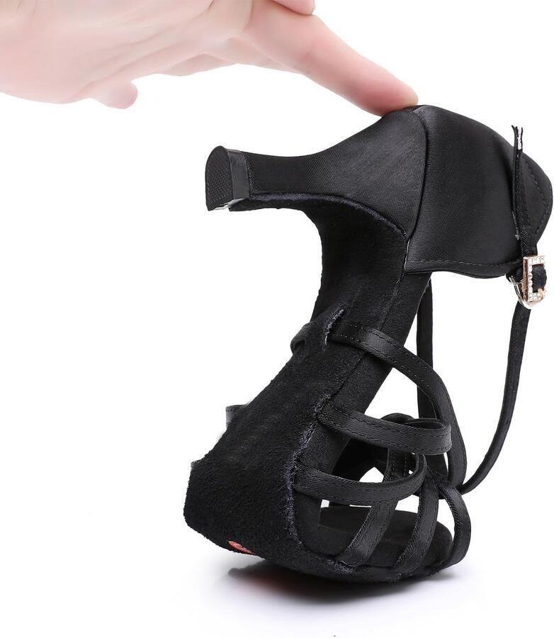 Dansschoenen voor Vrouwen Salsa Tango Chacha Ballroom Praktijk Dansschoenen Zwart hak