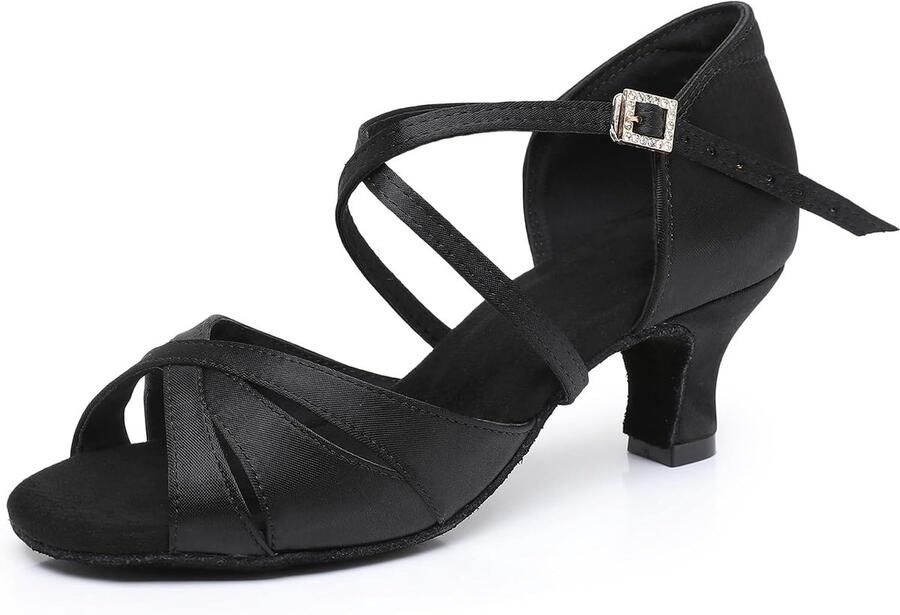 Dansschoenen dames hak Zachte zool Riem met strass Perfect voor salsa en tango ShopVlot