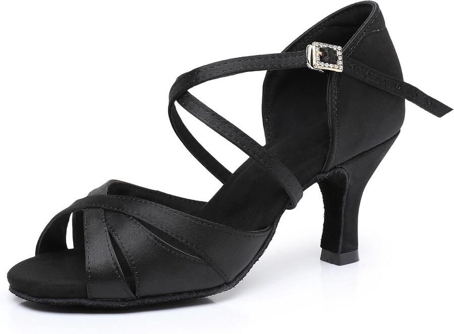 Dansschoenen voor vrouwen zachte zool strass gesp salsa tango balzaal professionele dansschoenen 5 hak - Foto 1