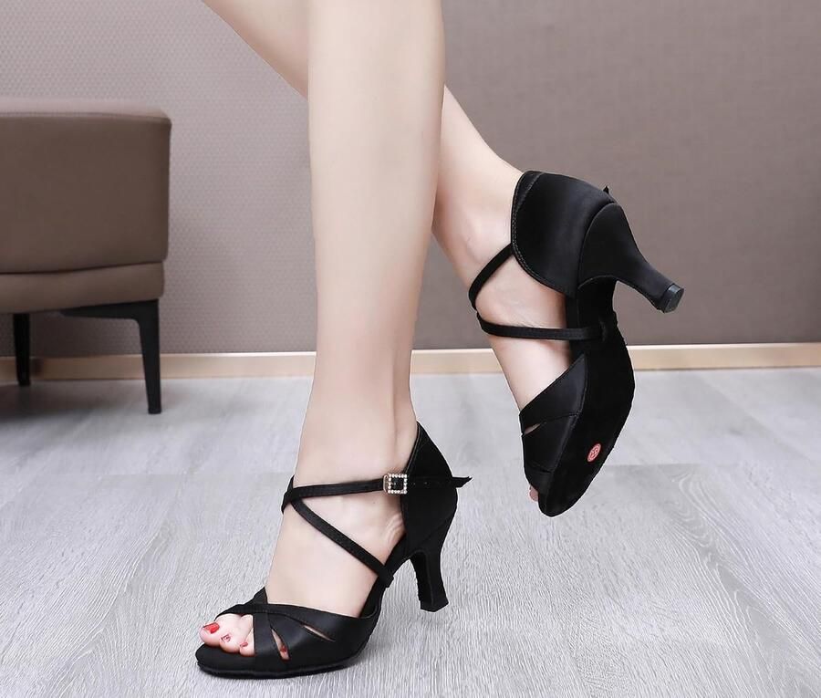 Dansschoenen voor vrouwen zachte zool strass gesp salsa tango balzaal professionele dansschoenen 5 hak