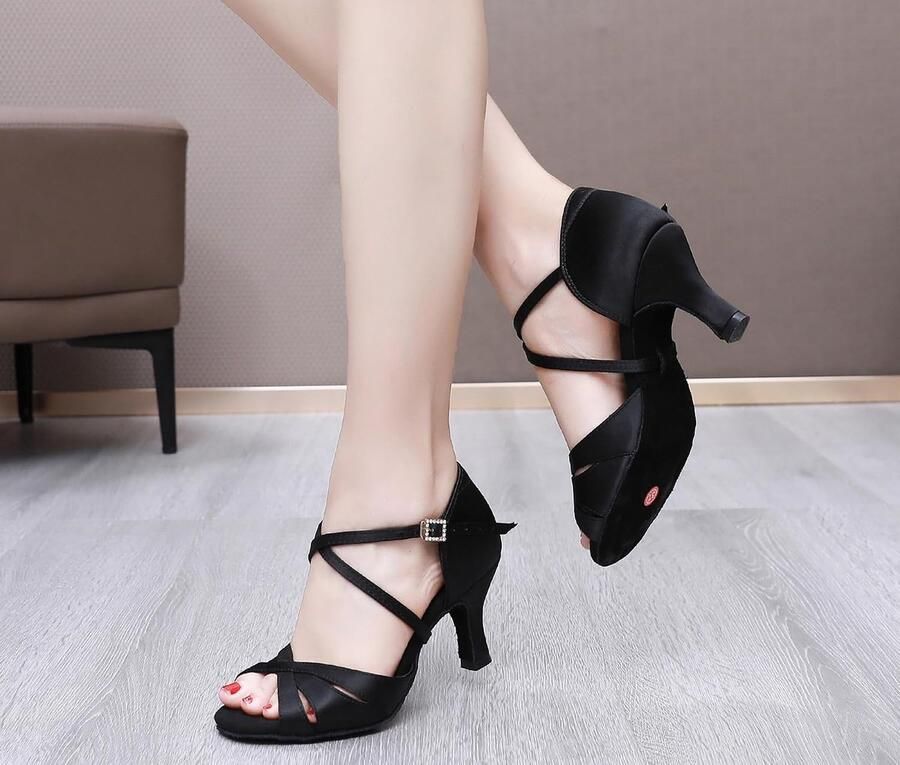 Dansschoenen voor vrouwen zachte zool strass gesp salsa tango balzaal professionele dansschoenen 5 hak