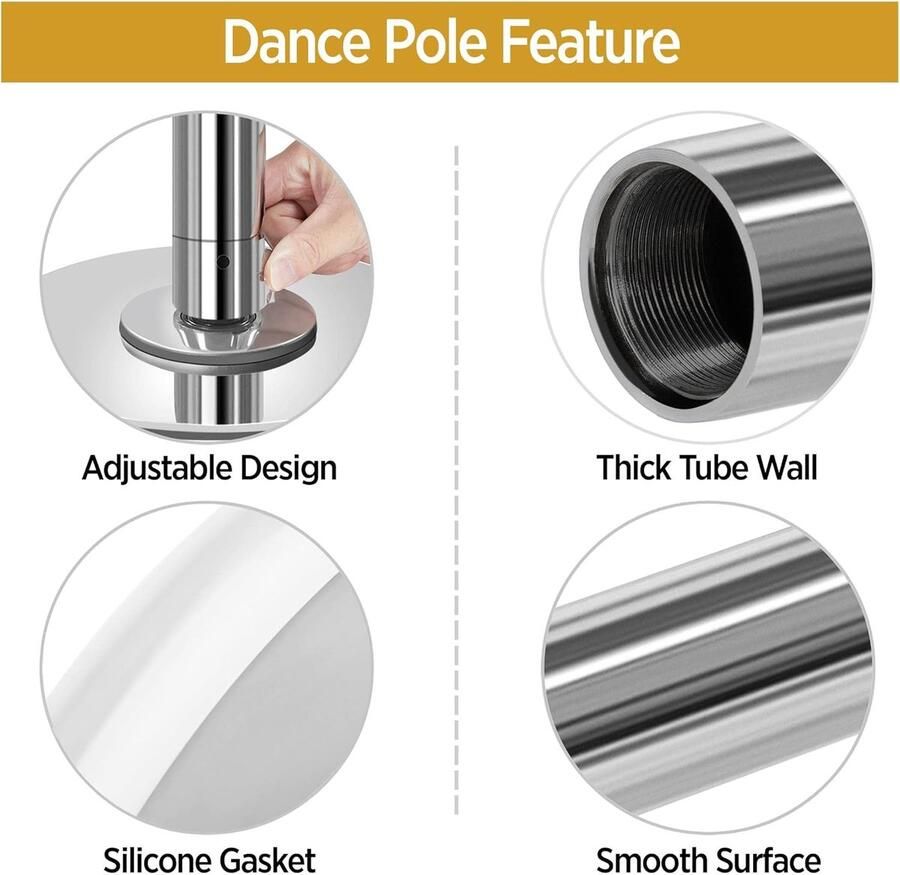 Dansstang 45 mm paal dansen stang 225 tot in hoogte verstelbaar strip stang statisch of spinning