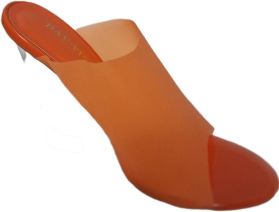 DAY-VINE OPEN MUILTJE MET GLAZEN SLEEHAK VAN IN ORANGE