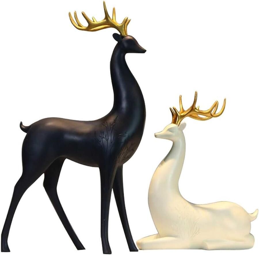 Decoratie Modern Eenvoudig Hars Herten Standbeeld Decoratie Inwijdingsfeest Herten Ornament Ambachtelijke Gift Geschikt Voor Tuin Wijnkast Cafes TV Showcases Tafelblad Beeldjes Standbeelden