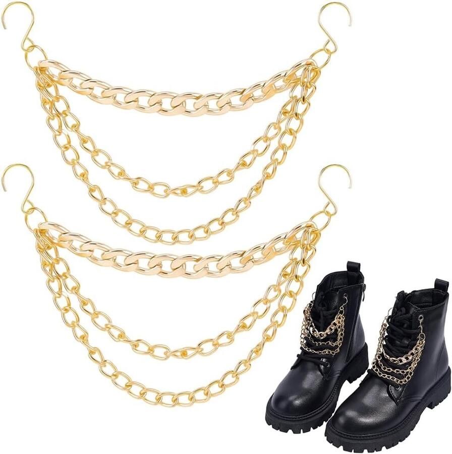 Decoratieve Metalen Schoenkettingen 2 Stuks Dikke Western Stijl Hangers voor Laarzen Sneakers en Tassen Duurzaam en Stijlvol Accessoire