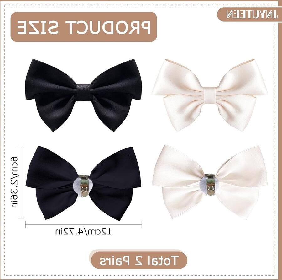 Decoratieve Satijnen Schoenclips met Strik 2 Paar Verwisselbare Clips voor Dames Perfect voor Feestjes Pumps en Kleding