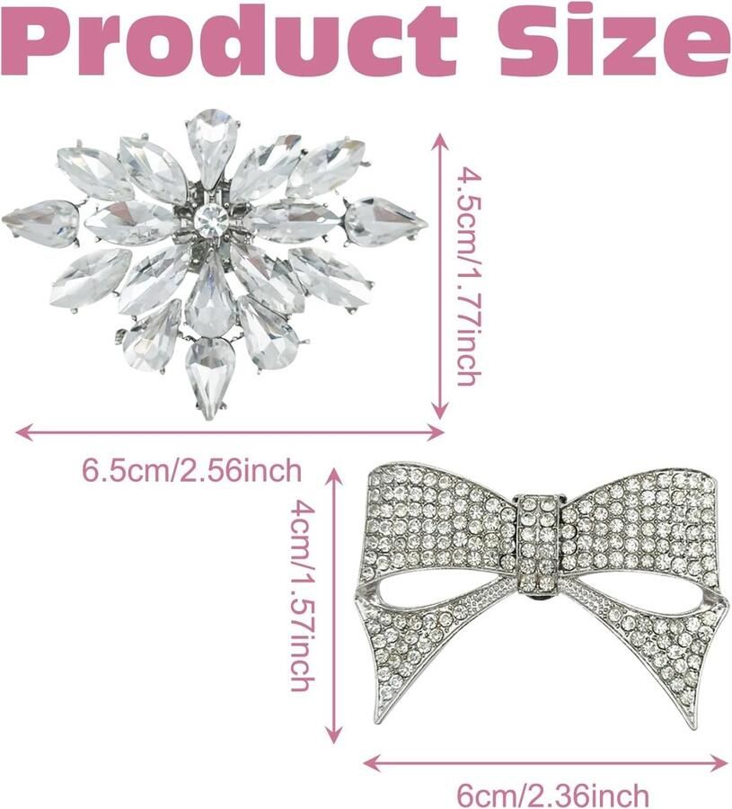 Decoratieve Schoenclips met Strass Verwijderbare Hakclips Elegante Accessoires voor Hakken en Sandalen Perfect voor Dagelijks Gebruik en Feestjes