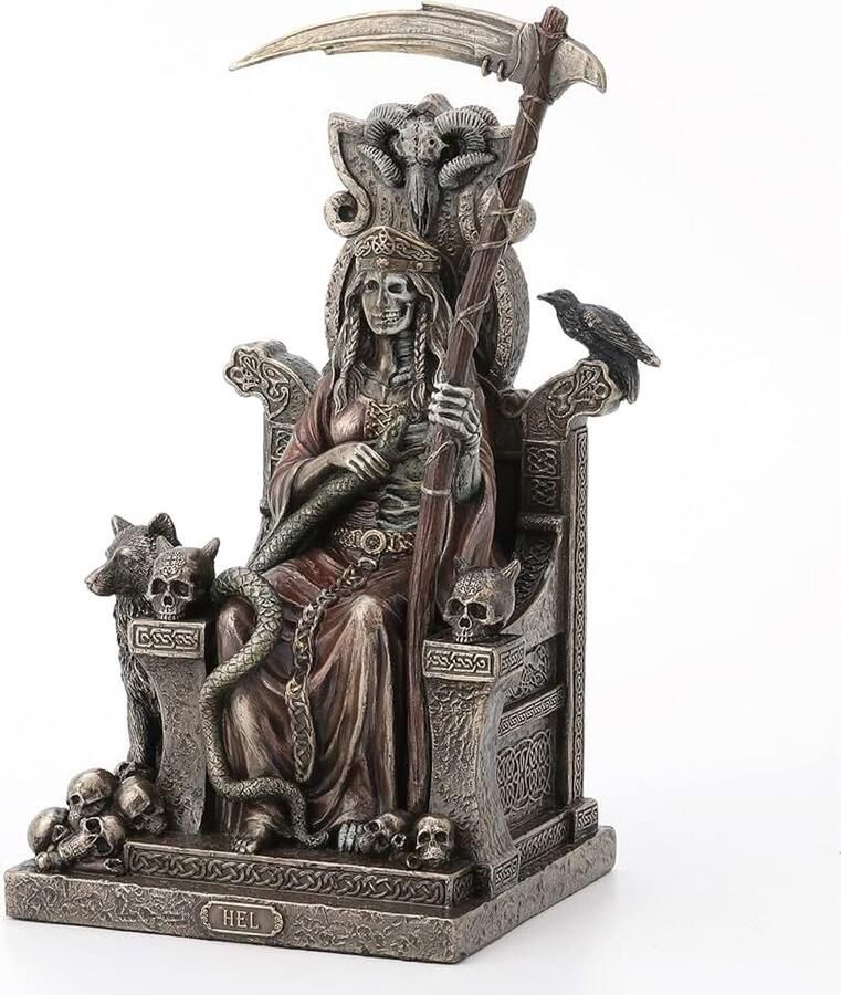 Design 9 Tall Hel De Noorse Godin van Helheim Koud Gegoten Hars Sculptuur Antieke Bronzen Afwerking Standbeeld Altaar Decoratie Mystieke Geschenken