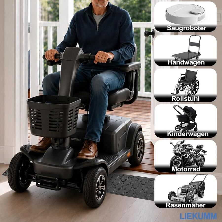 Deurdrempelhelling hoog 650 kg draagkracht rubberen rolstoelhelling antislip drempelhelling voor robotstofzuigers treden scooters kinderwagens met poolsterpatroon