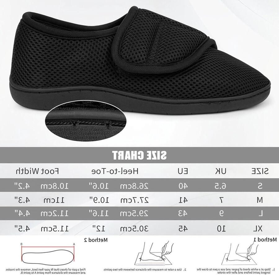 Diabetesschoenen voor en orthopedische wandelschoenen met extra brede pasvorm ideaal voor plantaire fasciitis en oedeem