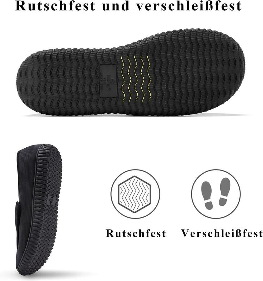 Diabetici pantoffels voor heren schoenen voor artritis oedeem verstelbare sluiting traagschuim pantoffels zwart 40.5