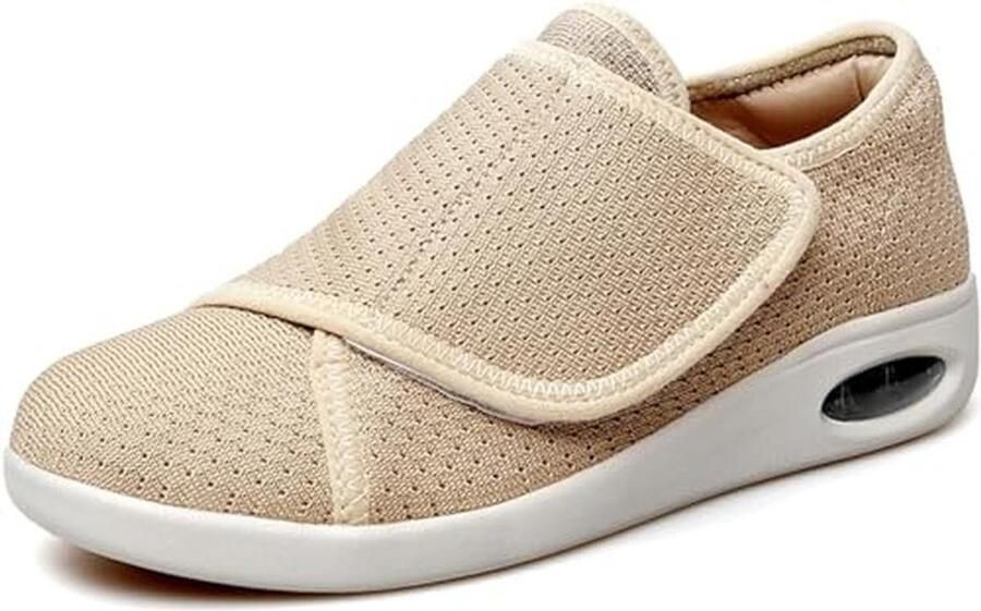 Diabetische Pantoffels voor Brede Voeten en Oedeem Verstelbare Klittenbandsluiting Antislip en Schokdemping