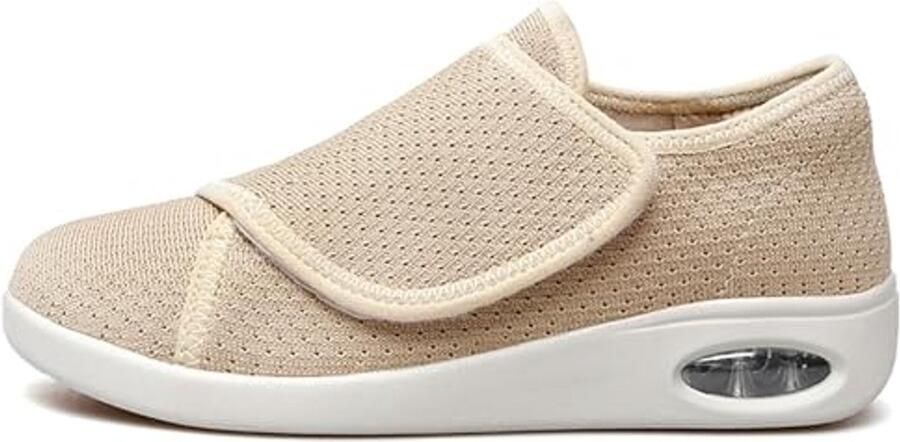 Diabetische Pantoffels voor Brede Voeten en Oedeem Verstelbare Klittenbandsluiting Antislip en Schokdemping