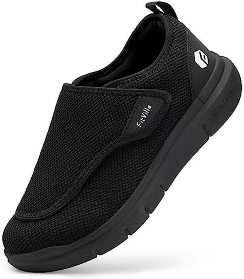 Diabetische schoenen voor heren Extra brede slippers met klittenband voor gezwollen voeten