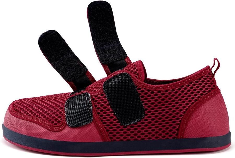 Diabetische Slipper Womens Brede Artritis Oedeem Gezwollen Walking Trainers Gezwollen Wandeltrainers Gezellige Verstelbare Slipbestendige Orthopedische Schoenen voor Senioren Rood