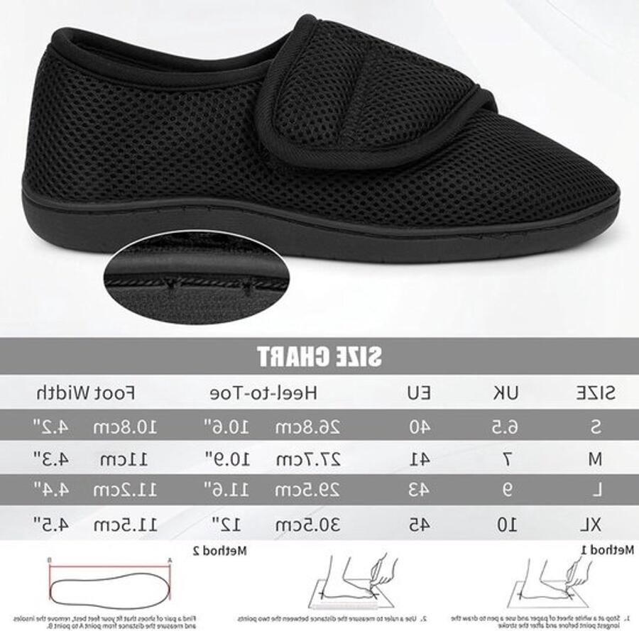 Diabetische Wandelschoenen Verstelbare Klittenbandsluiting Extra Brede Pasvorm