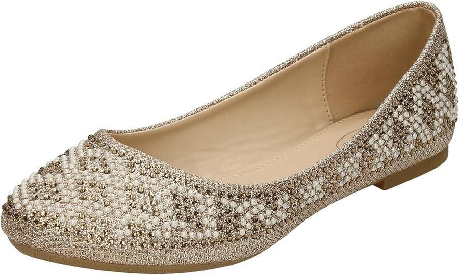 Diamant afgezette ballerina's voor dames