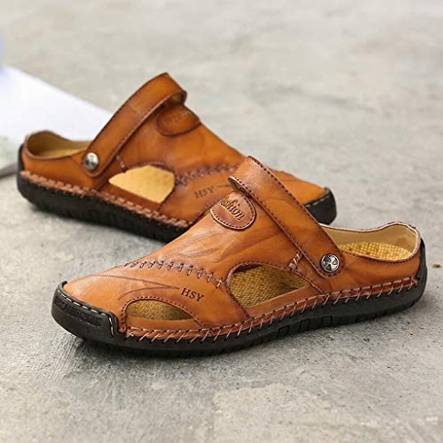 Dichte Heren Sandalen Ademend en Lichtgewicht Geel - Foto 1
