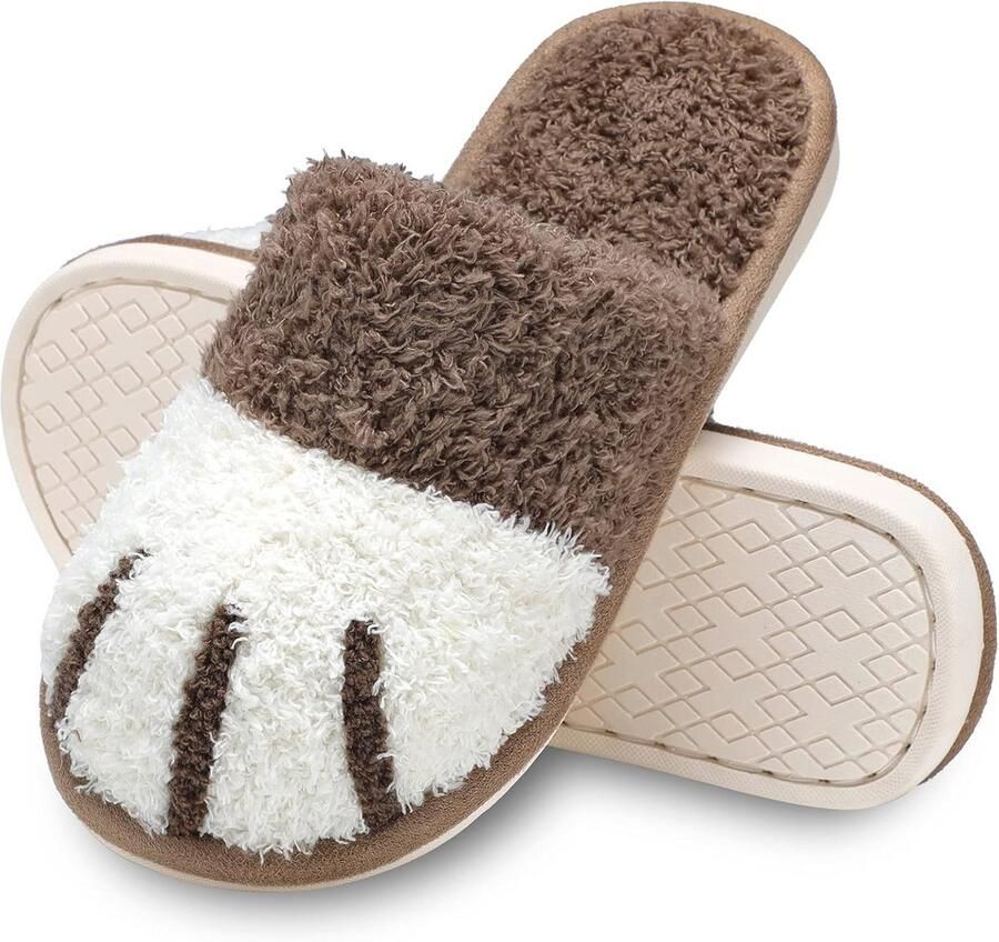 Dier Slippers Dames Pluche Kat Poot Geheugenschuim Huisschoenen