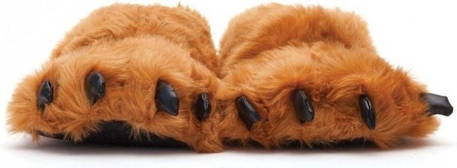Merkloos Sans marque Dierenpoot pantoffels sloffen beer voor volwassenen bruin
