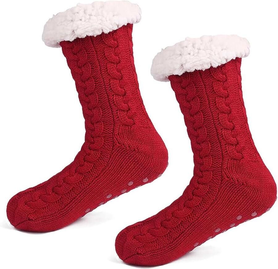 Dikke bedsokken warme en pluizige kerstsokken comfortabele bedsokken winterwollen gevoerde warme en beschermende sokken uniseks sokken volwassen sokken effen kleur one size