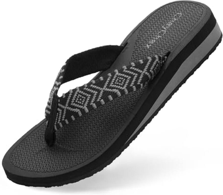 Dikke Hak Teenslippers voor Dames Lichtgewicht en Comfortabele Strand Sandalen