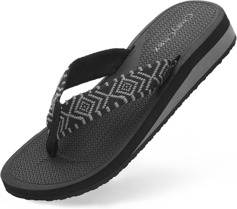 Dikke Hak Teenslippers voor Dames Lichtgewicht en Comfortabele Strand Sandalen