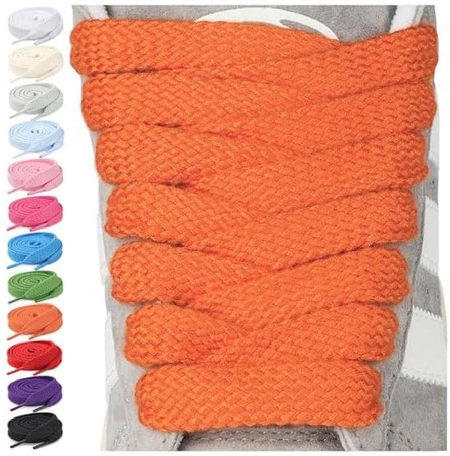 Dikke Scheurvaste Schoenveters 15mm Brede Platte Veters voor Sneakers en Casual Schoenen