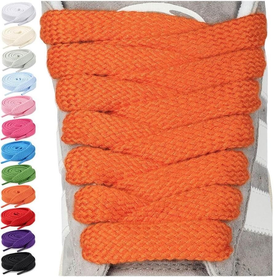 Dikke Scheurvaste Schoenveters 15mm Brede Platte Veters voor Sneakers en Casual Schoenen