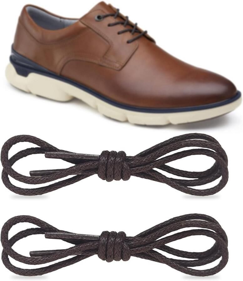 Dikke Waxed Schoenveters 2mm Dun Geschikt voor Oxford en Derby Herenschoenen