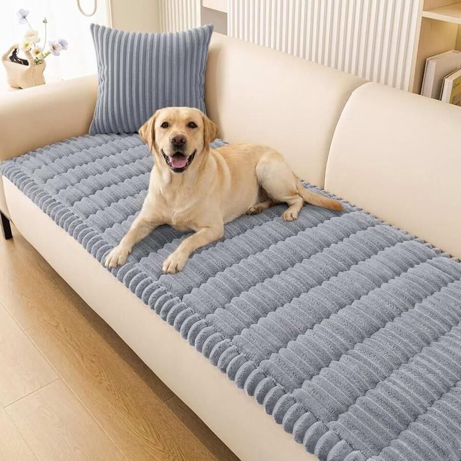Dikke zachte bankovertrek wasbaar antislip bankovertrek voor honden huisdieren en kinderen 1-zits bankovertrek voor de woonkamer grijs 70 x
