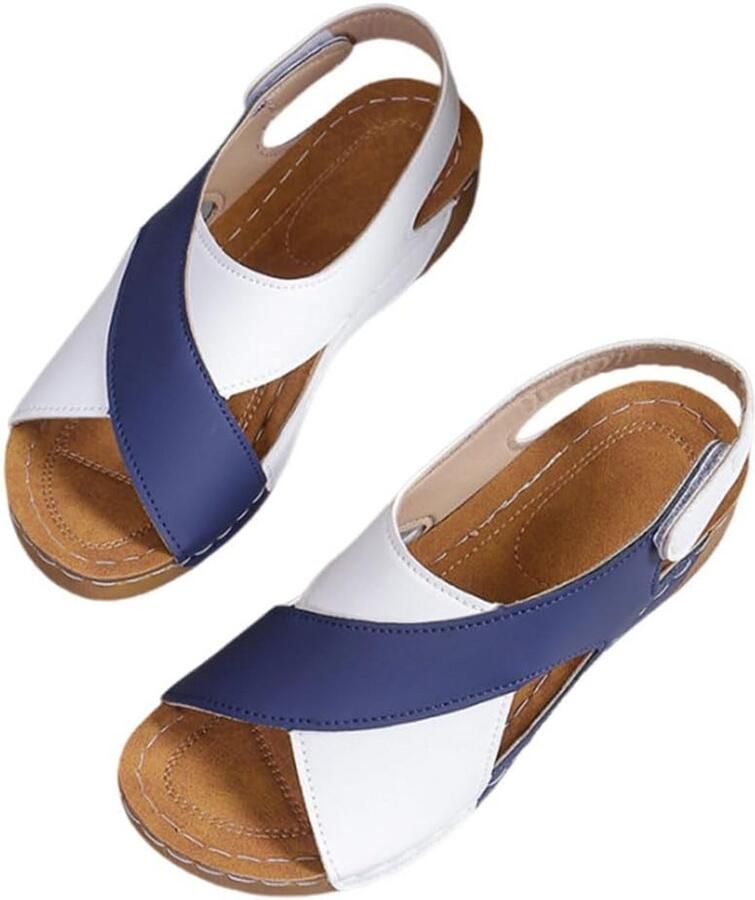 Dikke Zool Damessandalen Zomer 2024 Comfortabele Orthopedische Sandaal met Hak