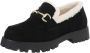 Dilena fashion moccasin suede met teddy vacht zwart - Thumbnail 1
