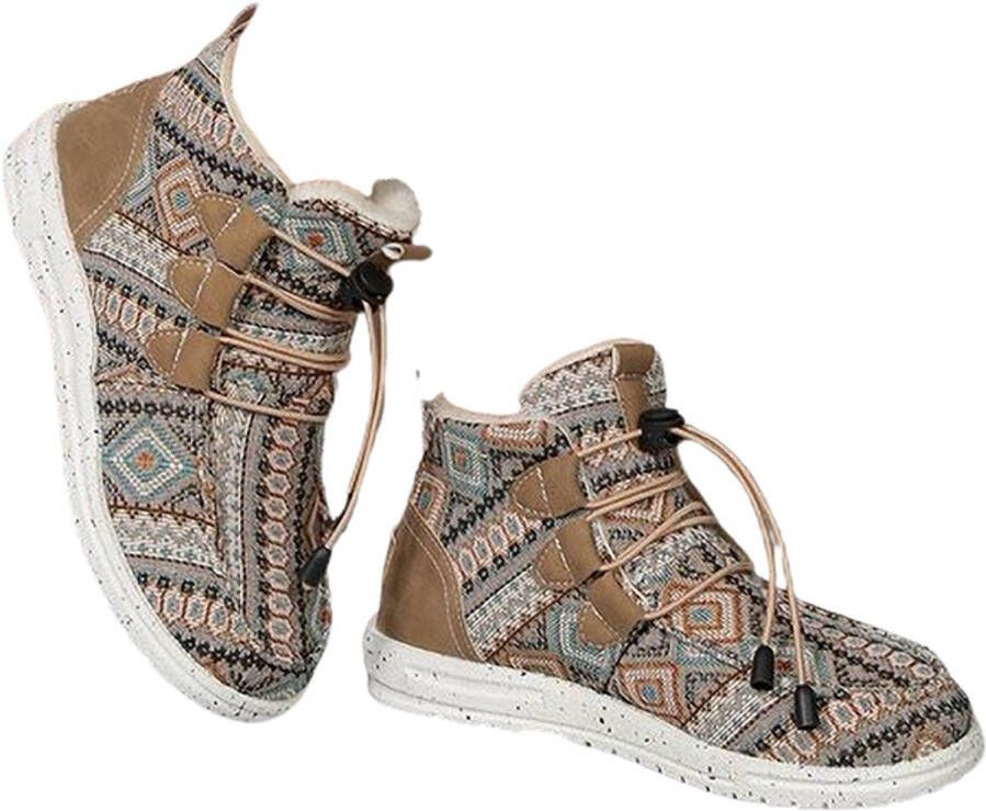 Dilena fashion sneakers canvas patroon